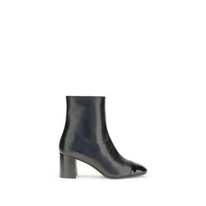 Carel Paris Black Calf Leather Bos Taurus Ankle Women's Boots